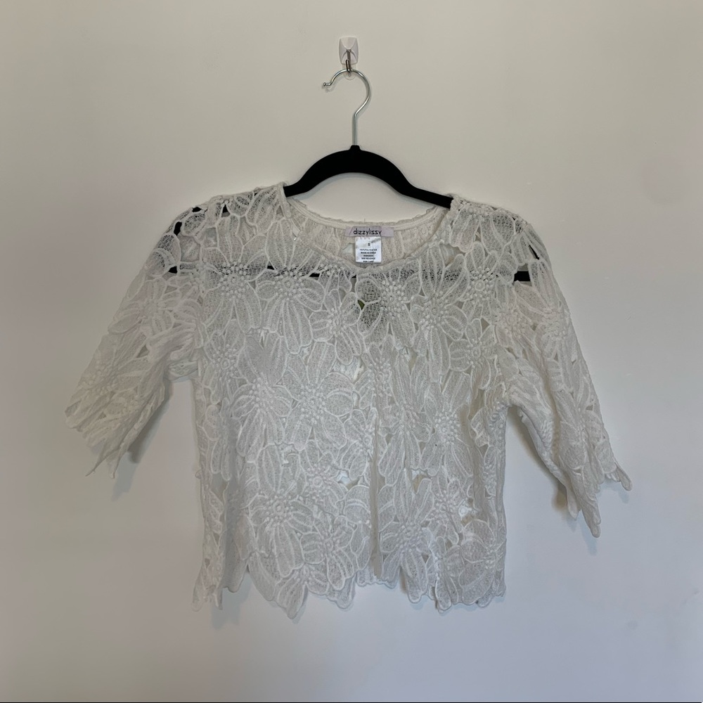 White Lace Top Small